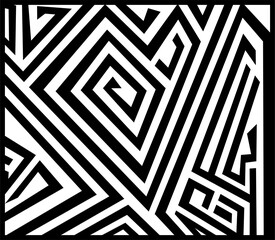 Geometric seamless vector pattern. Black and white striped texture. Endless background.