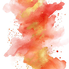 Elegant pink and gold watercolor brush stroke splash, perfect for modern art, background design, invitations, and creative digital projects