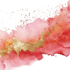 Elegant pink and gold watercolor brush stroke splash, perfect for modern art, background design, invitations, and creative digital projects