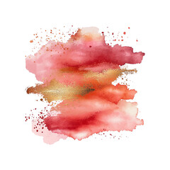 Elegant pink and gold watercolor brush stroke splash, perfect for modern art, background design, invitations, and creative digital projects