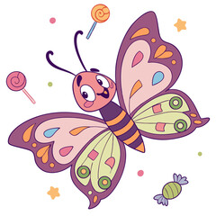 Creative SVG: Mischievous  Monarch Butterfly in a Candy Shop colored Birthday theme