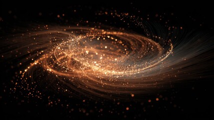 Fototapeta premium Golden spiral galaxy design