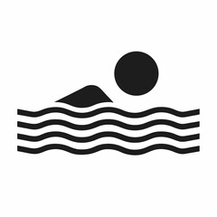 Minimalist Abstract Icon of a Swimmer Simple Design for Sports and Recreation