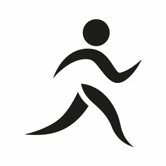 Minimalist Icon of a Person Running Vector Illustration for Sport and Fitness Design