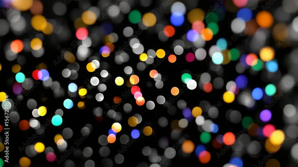 Poster colorful bokeh lights in a dark background creating a vibrant atmosphere