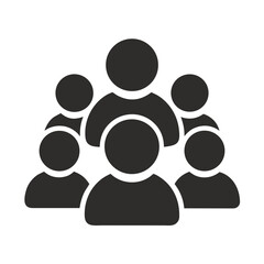 Simple Black User Group Icon Design on White Background for Website and App
