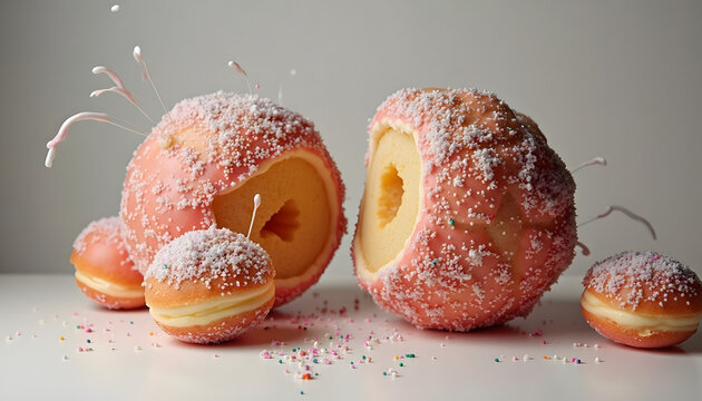 "Sugary Peach Delight: A Sprinkle of Sweetness"