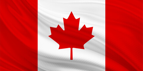 Canadian flag wave Canada day 3D render