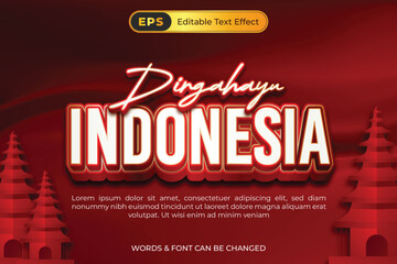 Dirgahayu Indonesia editable Text Effect
