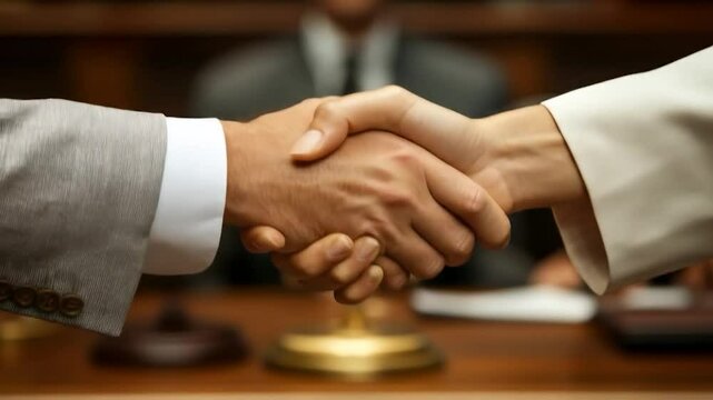 Business Deal Sealed Handshake Close Up Video