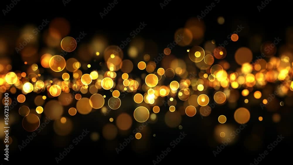 Aufkleber golden bokeh effect with sparkling light dots for festive and elegant visuals
