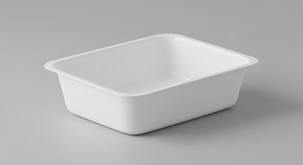 White food container on soft gray
