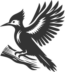 Woodpecker bird vector silhouette illustration
