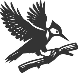 Woodpecker bird vector silhouette illustration