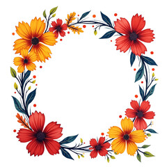 Obraz premium Vibrant floral frame with transparent background perfect for design projects