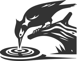 Woodpecker bird vector silhouette illustration