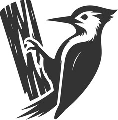 Woodpecker bird vector silhouette illustration