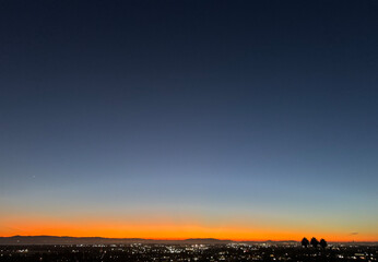 sunset over the city