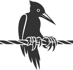 Woodpecker bird vector silhouette illustration