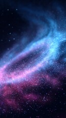 Obraz premium Cosmic Nebula with Blue Purple and Pink Glitter Swirls