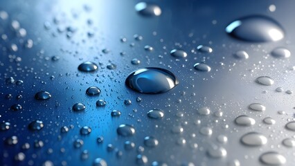 Stunning water droplets glistening cool blue beauty captivating macro photography