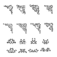 set of vector floral elements