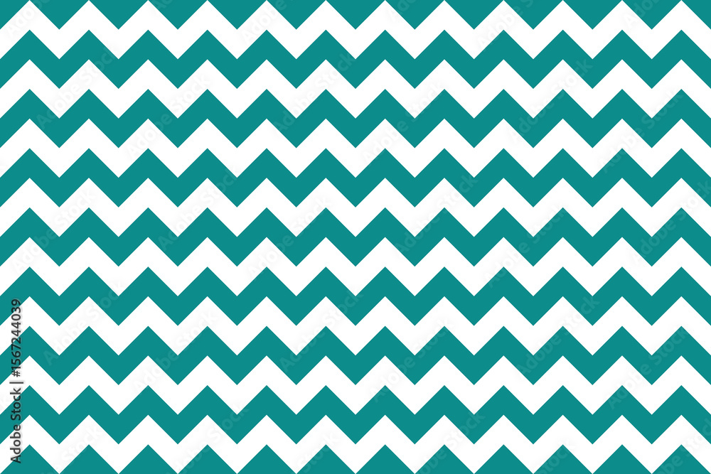 Poster darkcyan and white color zig zag seamless pattern.