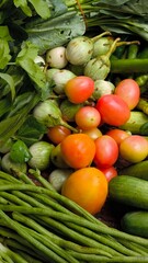 Fresh vegetables for cooking. Vegetables contain dietary fiber that helps cleanse the intestines.