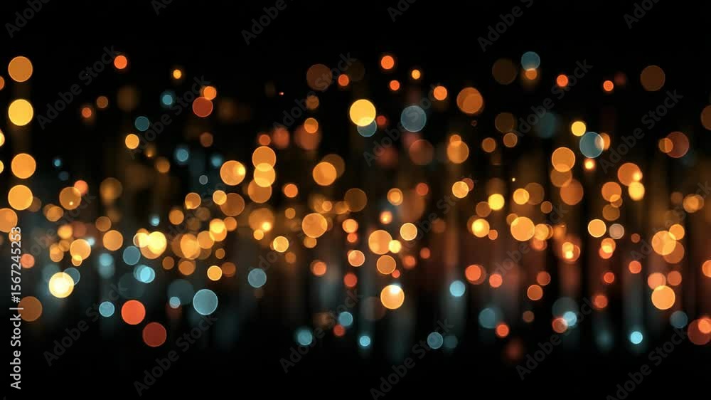 Poster dynamic light bokeh effect in a abstract night sky scene