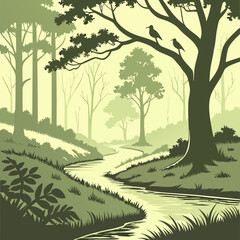 vector illustration of a park
