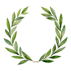 Naklejka premium Isolated Green Leaf Wreath on Transparent Background