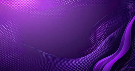 Obraz premium Abstract purple background with wave patterns and dotted textures for design use.