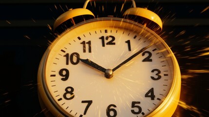 Time Flies: Clock with Spinning Hands Signifying Overwhelming Stress