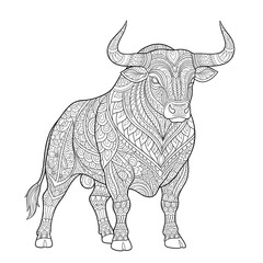 black and white bull