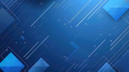 Abstract blue background with geometric shapes and lines, ideal for technology themes.