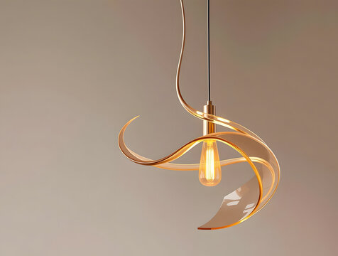 a modern sculptural pendant chandelier with an elegant twisted spiral form