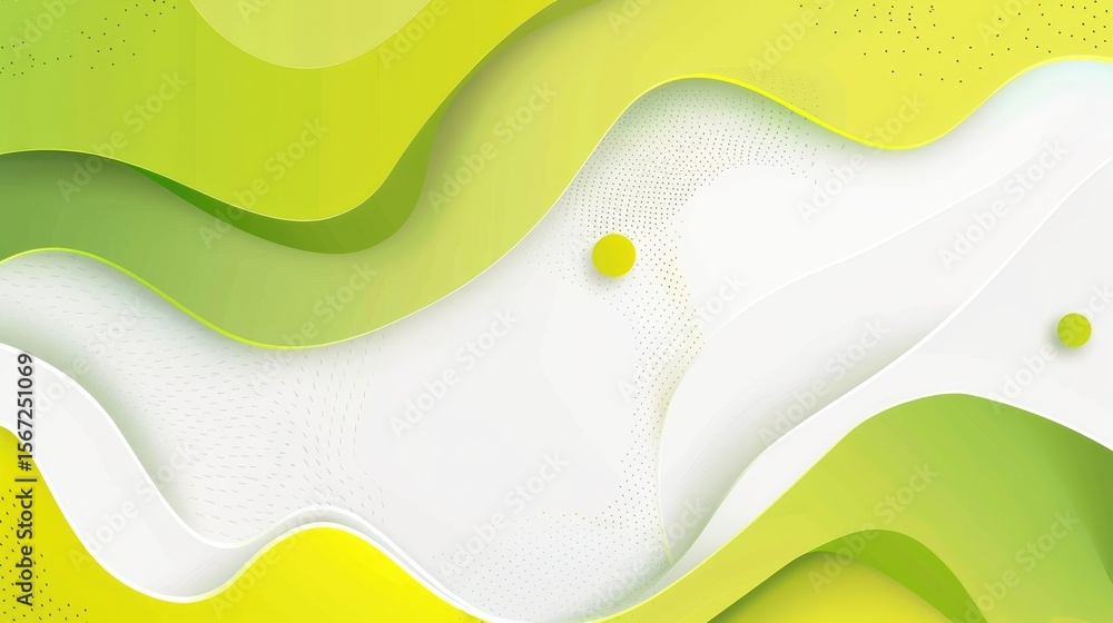 Poster abstract green and white wavy background design with smooth textures and shapes.
