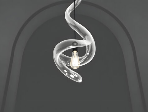 a modern sculptural pendant chandelier with an elegant twisted spiral form