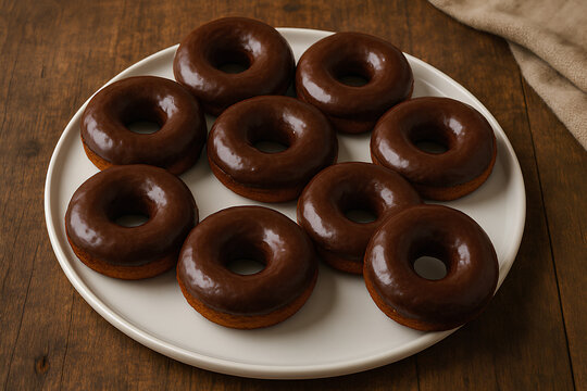 donuts with chocolate sauce