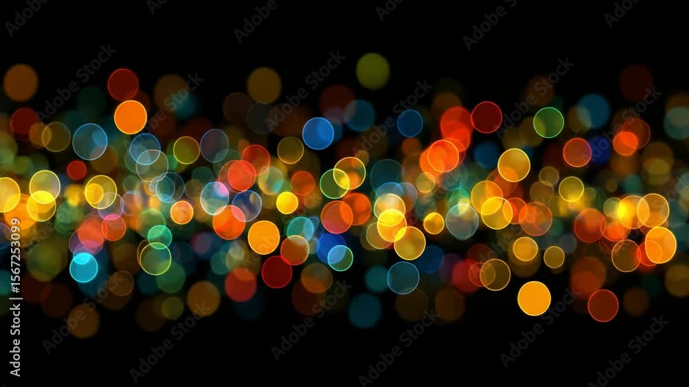Poster vibrant bokeh lights across a dark background creating a festive atmosphere
