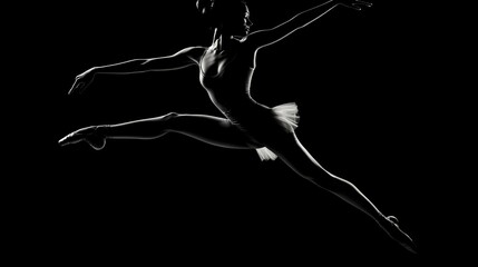 Obraz premium A ballet dancer gracefully performing a pose in a professional studio