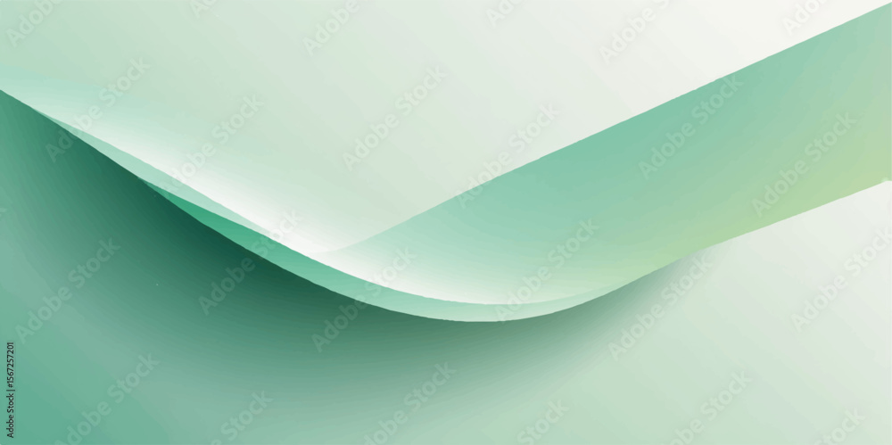 Poster abstract green and blue vector background with flowing lines and a futuristic wave design
