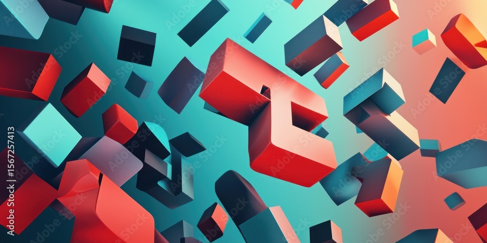 Poster a bold, three-dimensional typographic design floating in space