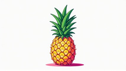Vibrant Pineapple Illustration - Tropical Fruit Design