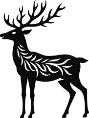 Elegant silhouette of a stag with ornate antlers