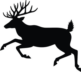 Obraz premium Leaping deer silhouette majestic animal wildlife nature