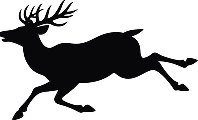 Fototapeta premium Majestic buck silhouette leaping gracefully