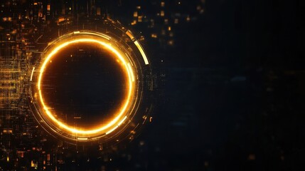 Glowing Circular Tech Interface.