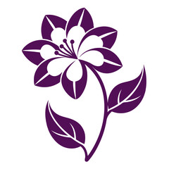 elastic-momordica-flower-silhouette-on-white-background