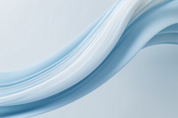 Obraz premium Soft Blue and White Abstract Satin Flow on Light Background